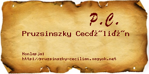 Pruzsinszky Cecílián névjegykártya