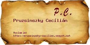 Pruzsinszky Cecílián névjegykártya